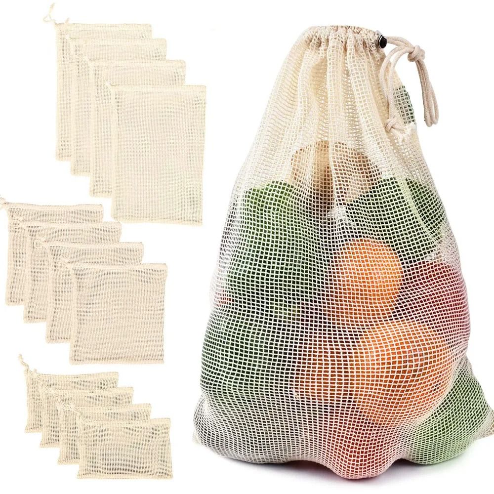 Reusable Produce Bag - Reusable Cotton Mesh Bag Large Light